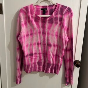 Aqua tie dye cashmere sweater